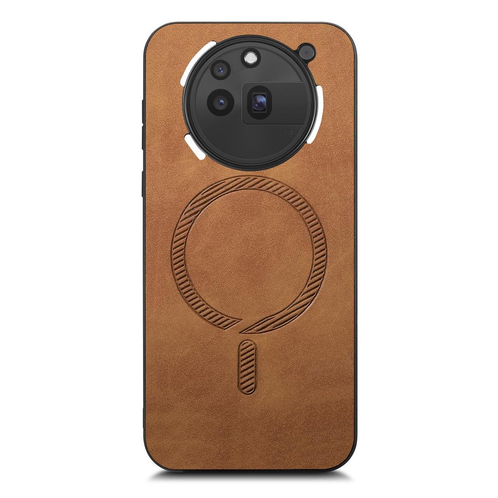 For Nothing Phone (3a) Pro Leather Back Magnetic Case Skin-touch Phone Cover