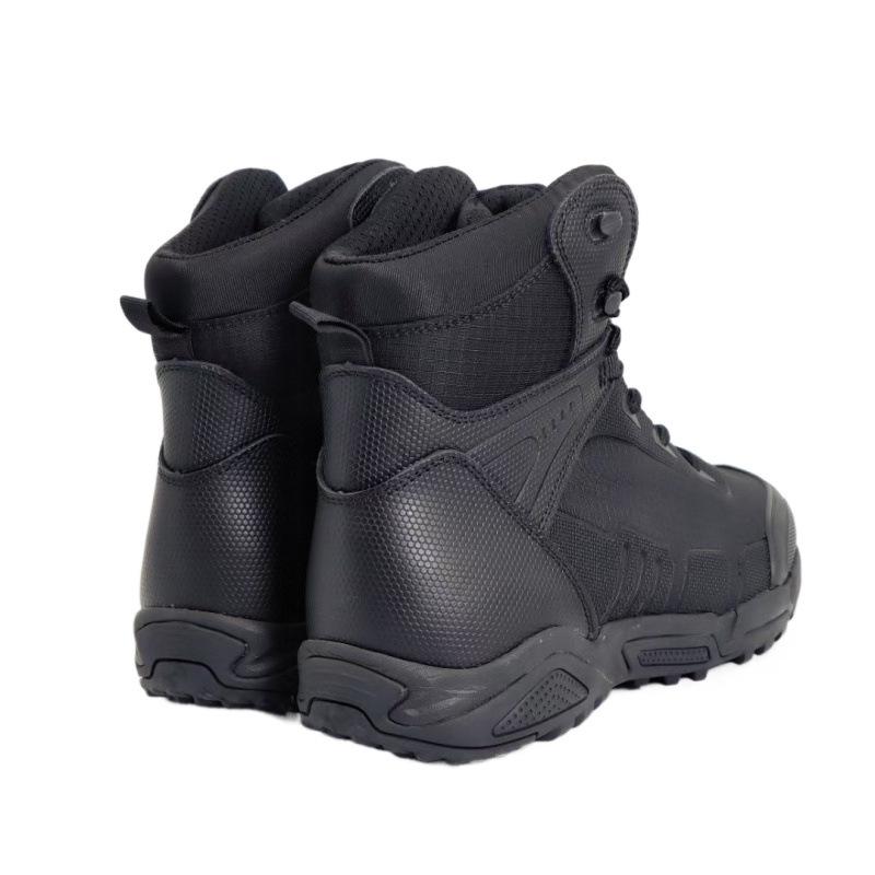 Winter Men's Wool Medium Tube Training Boots Anti-scratch Canvas Splicing Warm and Cold-proof Boots Outdoor Windproof Tongue Anti-collision