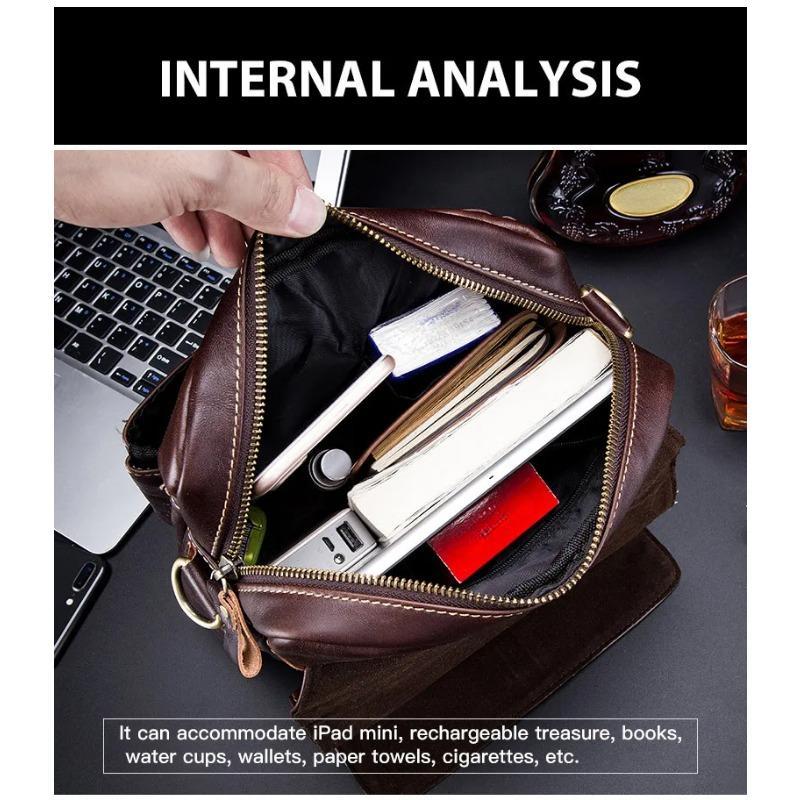 BULLCAPTAIN 2024 Брендовая кожаная мужская сумка Повседневная деловая кожаная мужская — фото 7