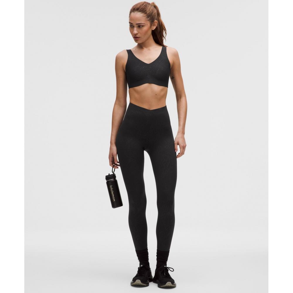 Lululemon Glow Up  Bra  Medium sUpport  B C CUp Snake struCture emBoss BlaCk