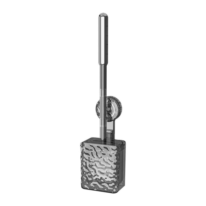 

Long Handle Space Saving Toilet Brush Wall Mounted For Bathrooms Soft Durability Bristles Stains Resistant Quick Setups