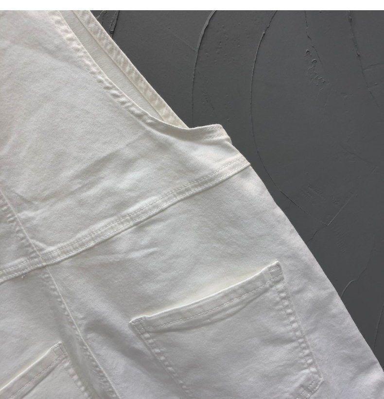 European Style Anti-Aging Denim Overalls - Women's Loose Summer Shorts with Rolled Hem and Wide Leg Design