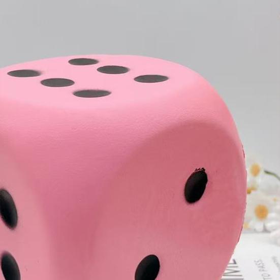 Large Slow-Rising Dice Squeeze Toy Soft PU Fidget for Stress Relief Rounded Corners for Safe Play Colorful Pinch Toy for Board Games