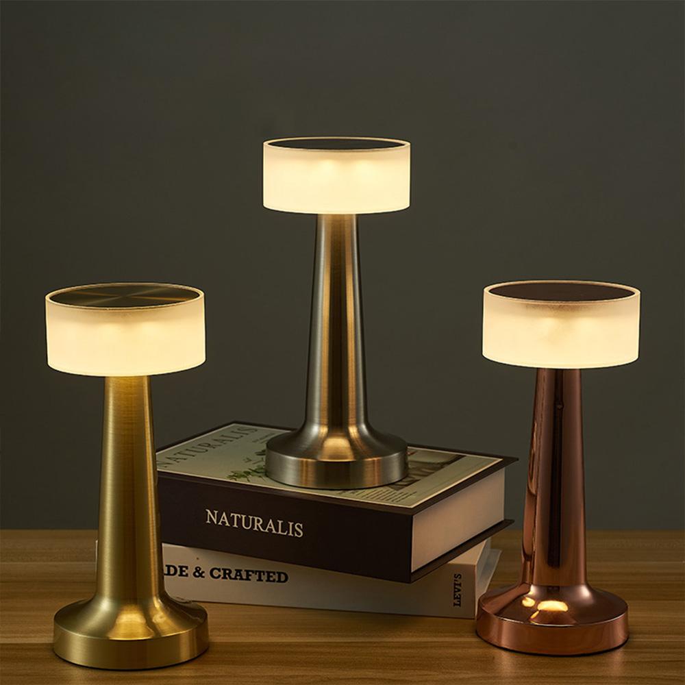 Portable Metal LED Table Lamp 3-Levels Brightness Adjustable Night Light for Kids Nursery Bedside Lamp