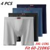 4 Pcs Men's Underwear Long Leg Plus Size Boxer Shorts Oversize Underpants Cotton Undies Loose Panties Fit 60-210KG