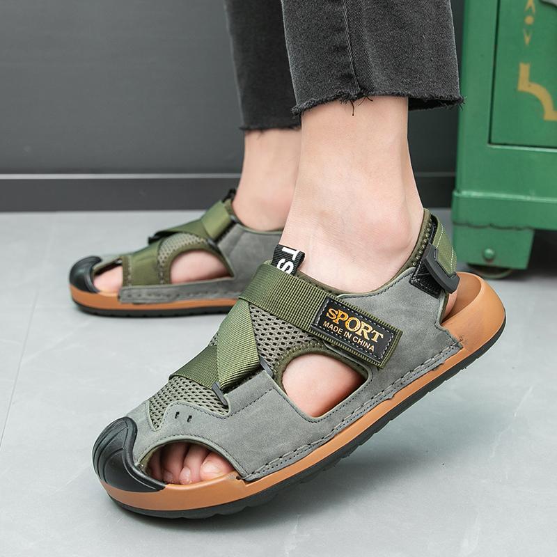 New Men's Black Green Summer Mesh Mix Soft Hole Clogs Sandals Trendy Slipper Garden Beach Shoes Hombre Footwear