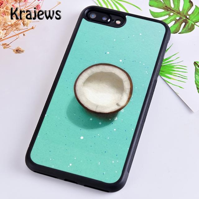 Krajews summer Fruit Coconut on the beach Phone Case Cover For iPhone 17 Air 16 15 14 plus 11 12 13 pro max coque Fundas