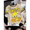 2026 Cartoon Duck Tweety Rabbit Print Men Women's Short Sleeve T-Shirt Casual 3d Print Summer Kids Parent Sport Tops T-shirt Tee