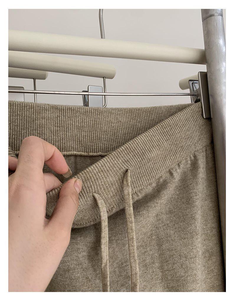 Korean Style High Waist Knitted A-Line Midi Skirt for Women