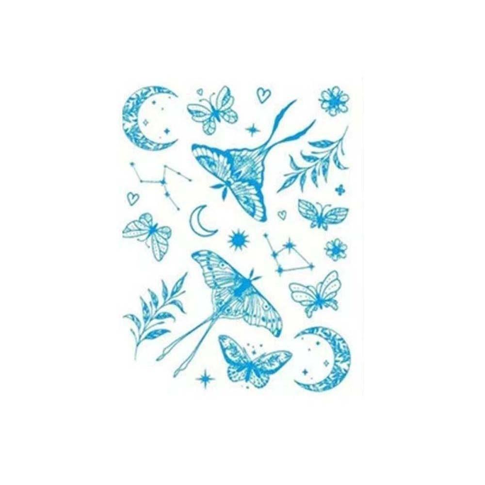 Temporary Luminous Flower Tattoo Sticker Rose Butterfly Floral Fake Tattoos  Beauty Tools
