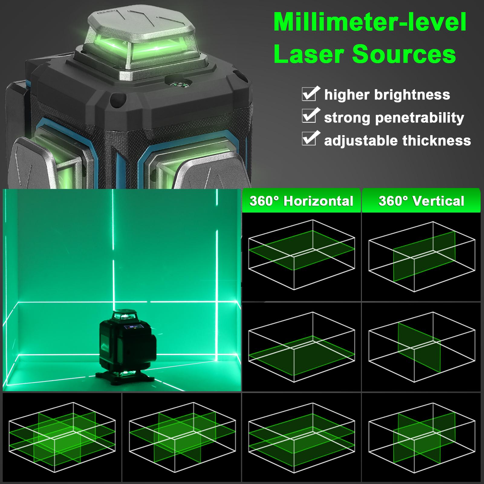 Multifunctional 16 Lines 3 Self ing NaMachine Rechargble Battery ing Tool