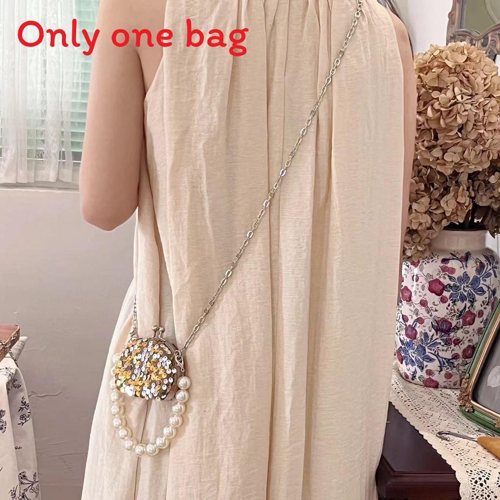 Acrylic Mini Box Bag With Chain Strap And Sequin Embellishments For Casual Travel