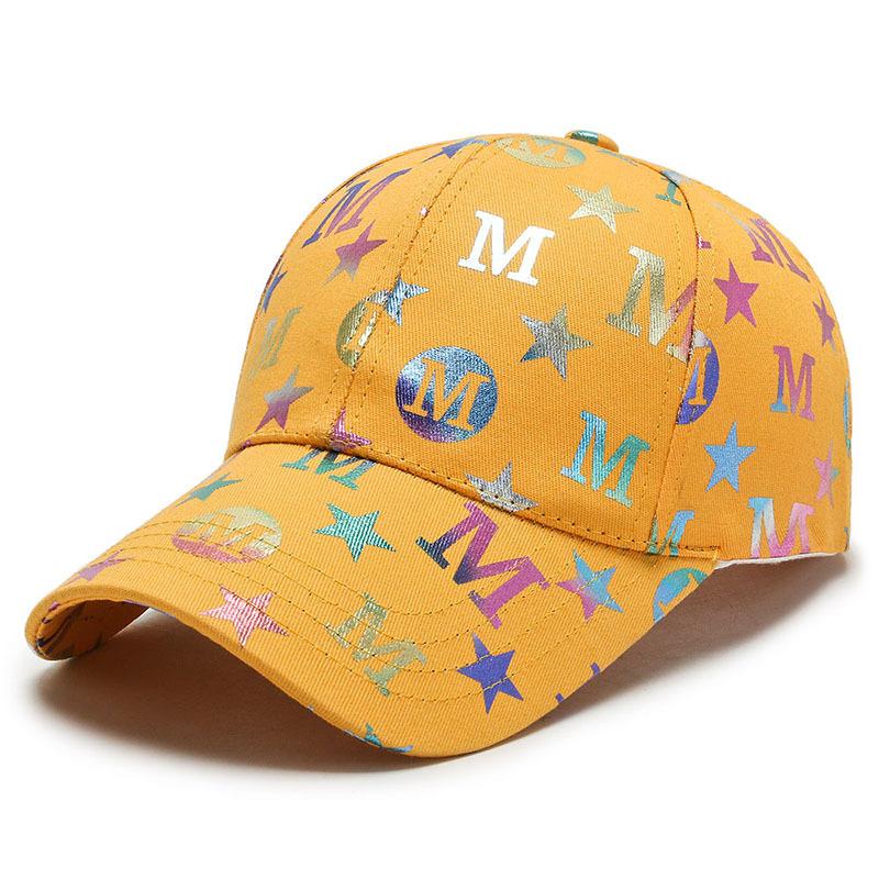 Hat Female Letter M Colorful Duck Tongue Hat Versatile Couple Baseball Hat Sunscreen Hat