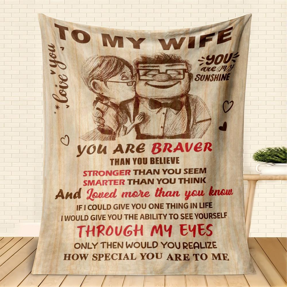 

1PC Gifts Blanket for Wife Wedding Anniversary Birthday Gifts for Women Romantic I Love you Present Festival Day Gifts for Her 75cmx90cm