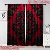 2D Flat Printing 2pcs Curtain Drapes Gothic Red Floral Design Digital Printed Polyester Drapes All Season Party & Holiday Decor
