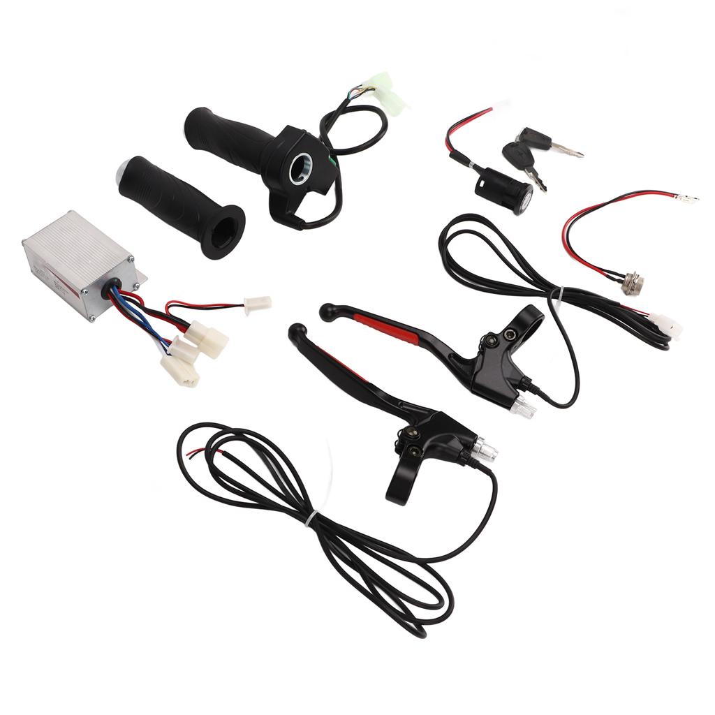 12V 250W Brushed Controller 4 Speed Throttle Twist Grip Brake Lever Electric Door Lock Set Electric Bike Bicycle