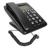 Corded Telephone Caller ID Full Hands Free Fixed Landline with Blue Screen for Home Office Black