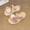 Cool slippers 2025 summer new fashionable small fresh flower thick-soled foot cover casual sandals spot women's shoes