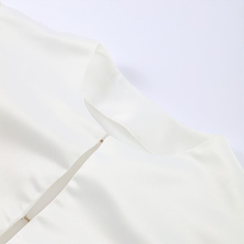 Camisa de Mujer de Color Sólido Holgada de Moda 2026 Primavera Casual Cuello Redondo Manga Abullonada Camisas de Dama Elegante Clásico Ropa Femenina Top