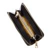 [Revetta] Crocodile Long Wallet, Gold Python Interior, Crocodile Leather, L-shaped, Men's, Genuine Leather, Round Zipper, Black, Matte Finish [081-5cr