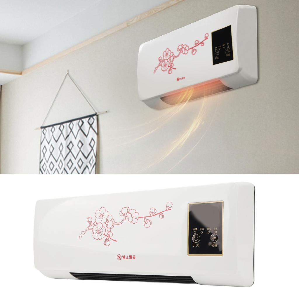 Wall Air Conditioner Wall Mounted Heater 2000W Compact and Portable Timer and Shutdown Function with Remote Control for Bedroom