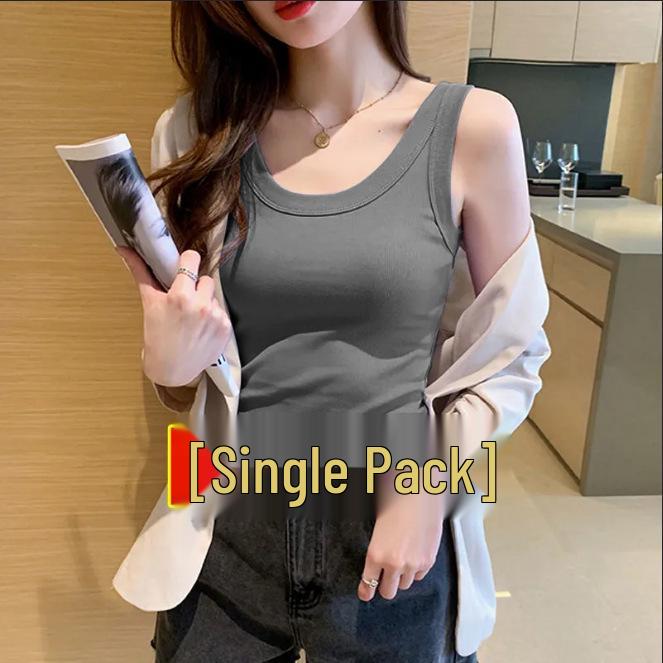 Women's Ribbed Slim Fit Tank Top - Anti-Exposure, Elastic, Versatile 