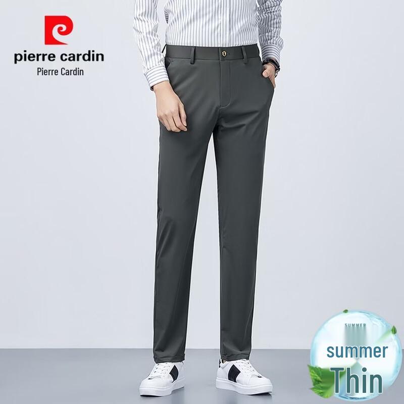 Pierre Cardin Men's Lightweight Anti-wrinkle Straight-Leg Trousers