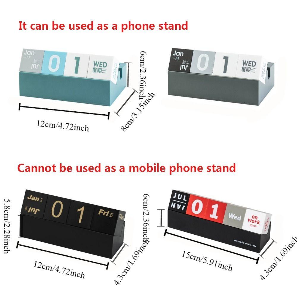 Ornaments Cube Shape Perpetual Calendar Creative Phone Holder  Decorate Supplies