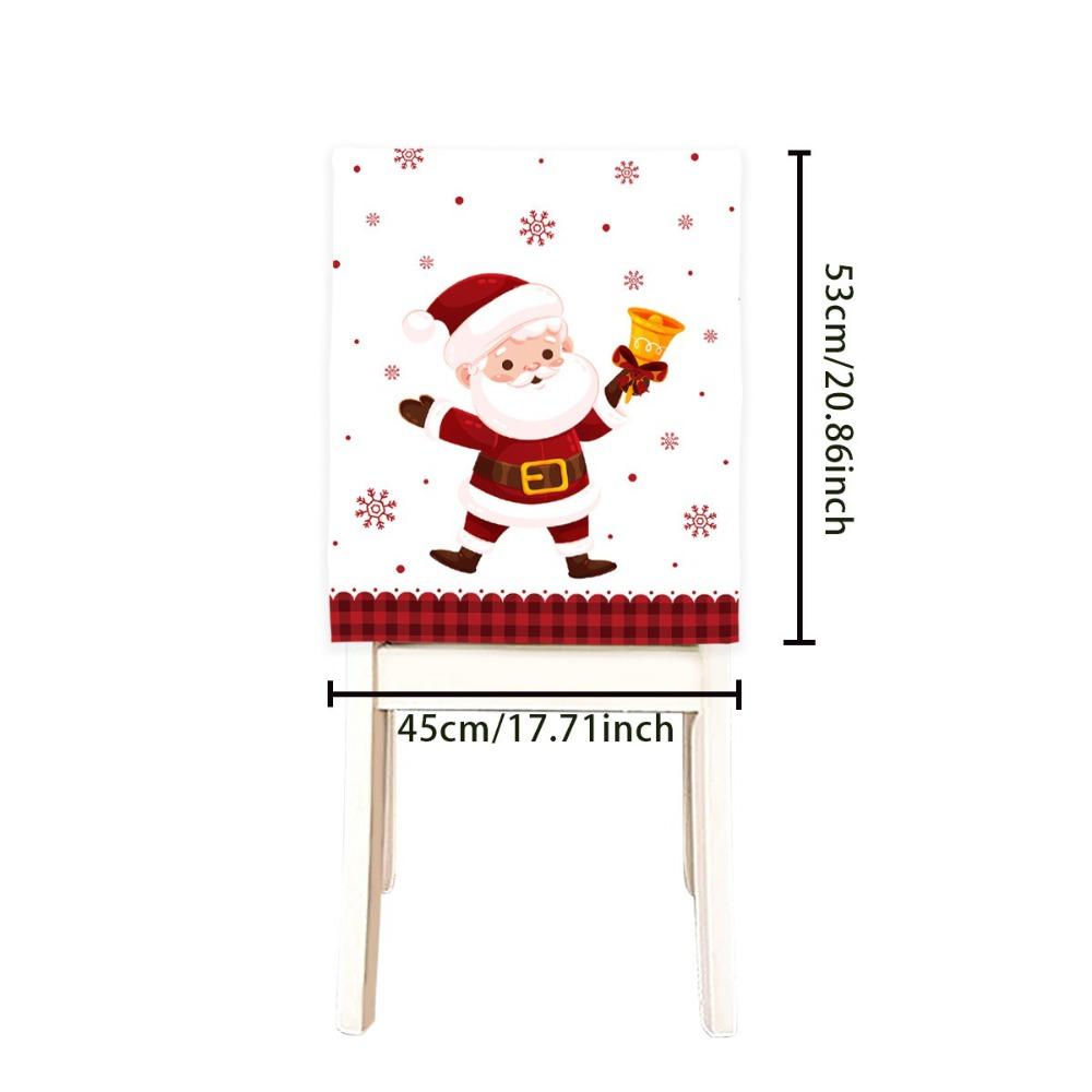 

Snowman Christmas Chair Cover Elf Pattern Santa Claus Pattern Chair Back Slipcover Washable Quick Easy Use Dining Chair Cover