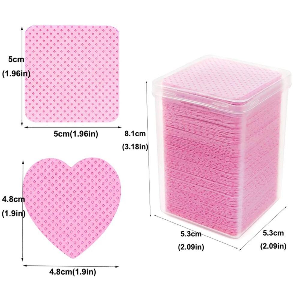 200Pcs/Box Lint Free Clean Cotton Tablet Non-Woven Fabric Eyelash Extension Nail Glue Wipes Cleaner Cloth