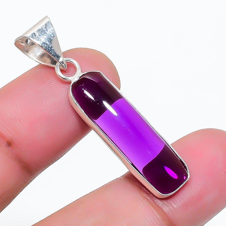 Natural Amethyst Gemstone 925 Sterling Silver Jewelry Pendant 1.46" AP-16405