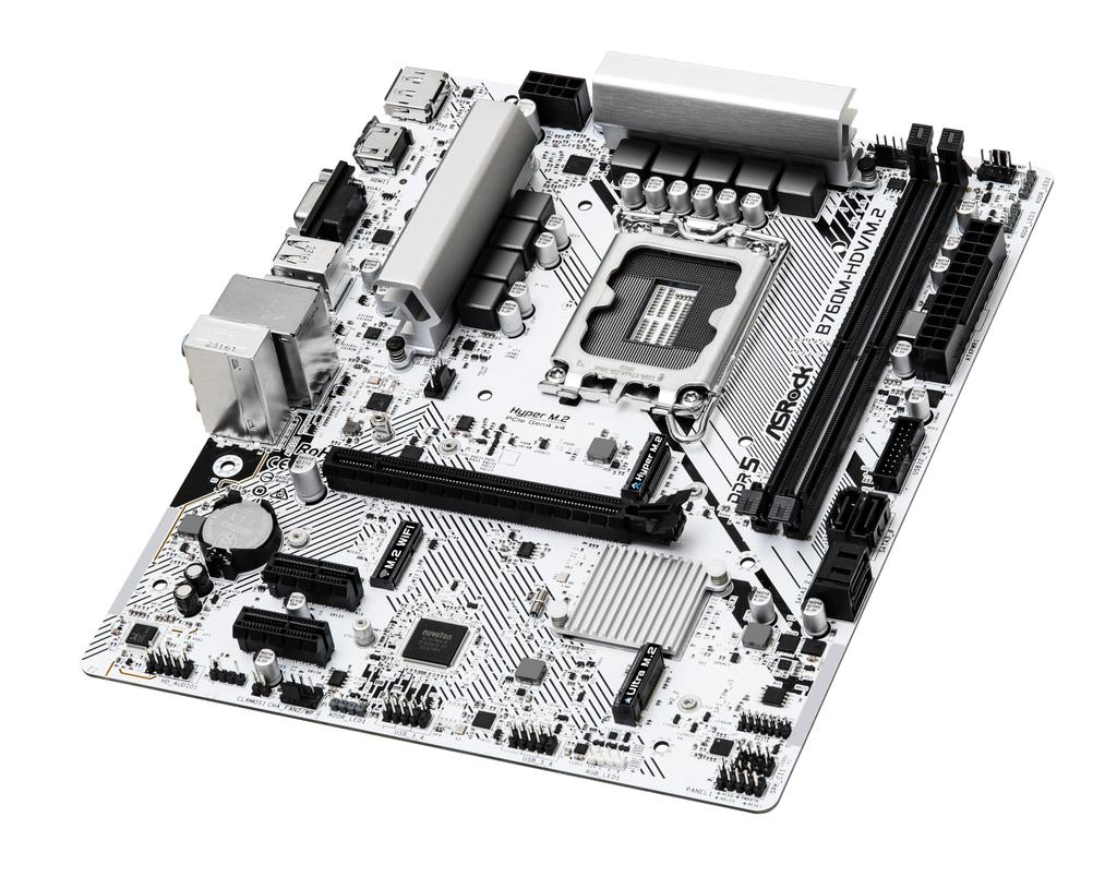 Asrock Motherboard Compatible with Intel 12th and 13th Generation CPU B760 Chipset DDR5 Micro ATX Motherboard Authorized Distributor B760M-HDV/M.2