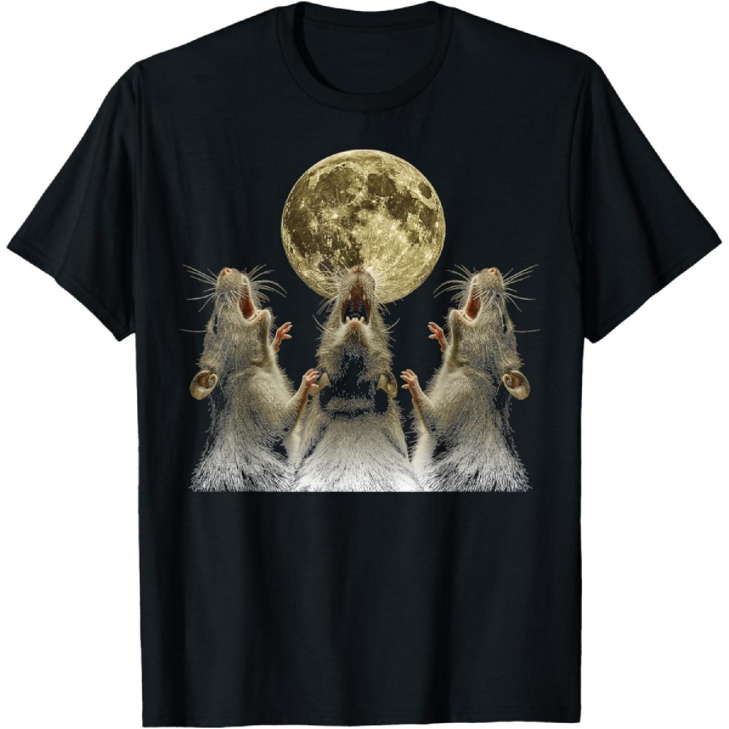 

Rat Mouse Howling Moon T-Shirt XXXXXL чорний
