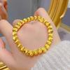 Intertwined Pattern Gold Cat's Eye Bracelet Lucky Round Gold Hand Chain  Women's