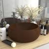 Day and Night - Day and Night Luxury Round Matte Dark Brown Ceramic Washbasin 40x15 Cm