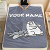 1 Stück Personalisierte Decke mit Simon's Cat Muster aus Flanell, geeignet für alle Jahreszeiten, für Heimdekoration, Wärme und Komfort, Geschenke, Weihnachtsgeschenk_xia