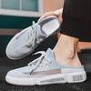 Trendy Breathable Antimicrobial Men's Mesh Shoes 2025 Summer Slip-On Backless Canvas Slide Sandals