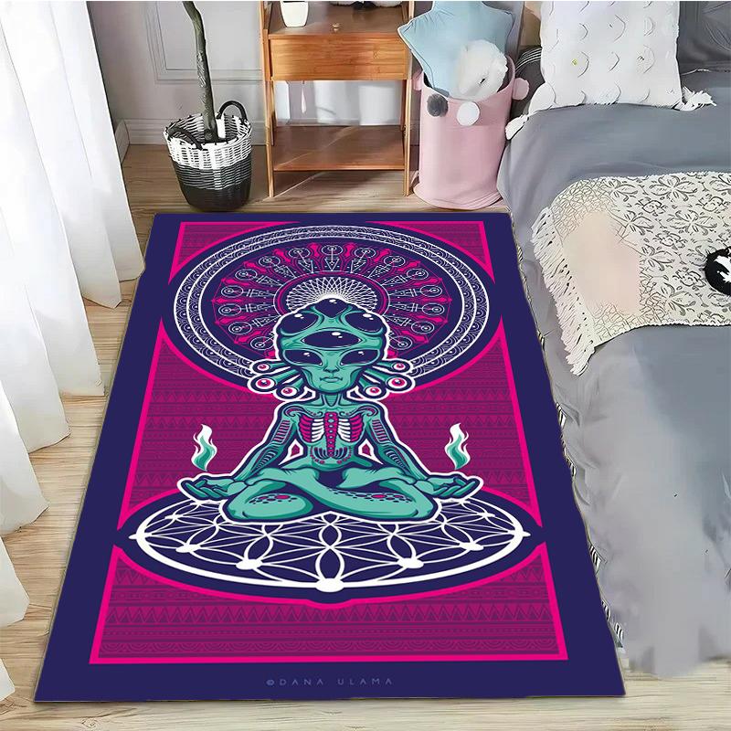 Rainbow 7 Chakra Mandala Bohemia Area Rug,Carpet Rug for Living Room Bedroom Sofa Doormat Decor,Yoga Soft Non-slip Floor Rugs