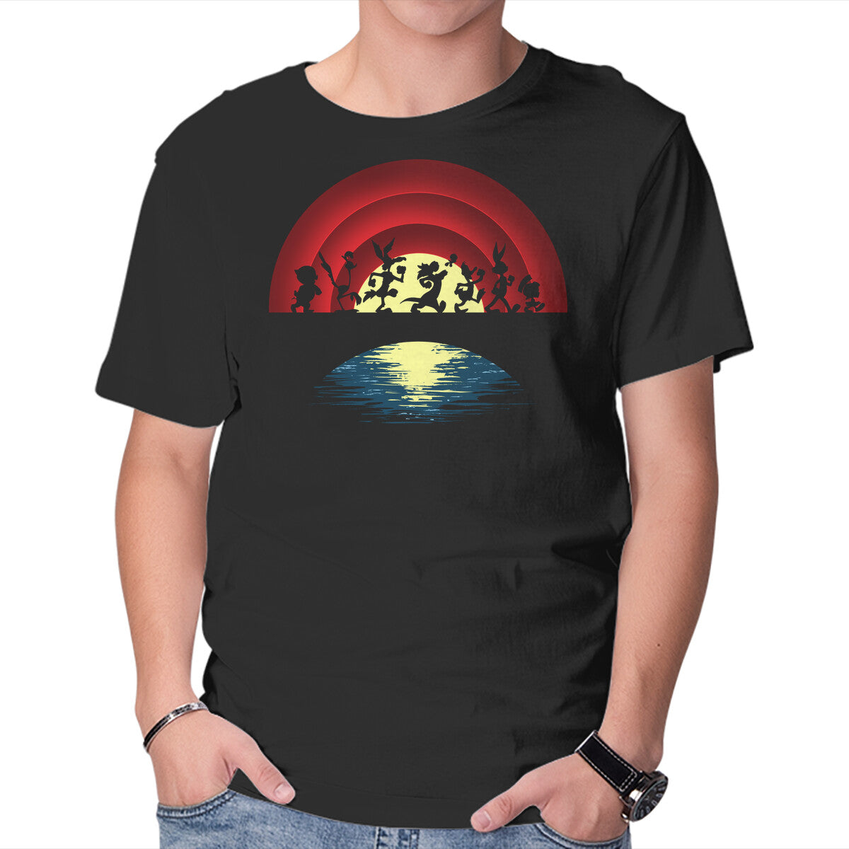 Unisex Crew Neck T-Shirt The Fellowship Of The Tunes Graphic Short Sleeve Casual Tee XS