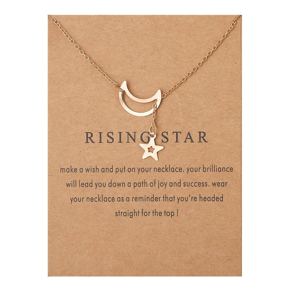 

New Trendy Alloy Cute Elegant Simple Karma Wish Shine Free Luck Pendant Necklaces for Women Fashion Accessories Jewellery Dropship