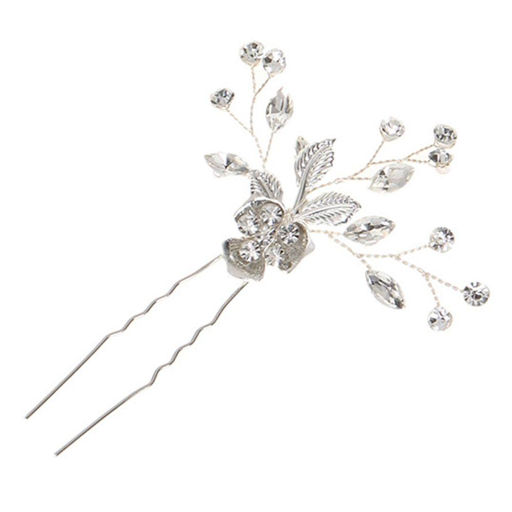 Rhinestone Crystal Flower Hairpins Hair Jewelry Vine Hair Pin Graduation Ceremonies