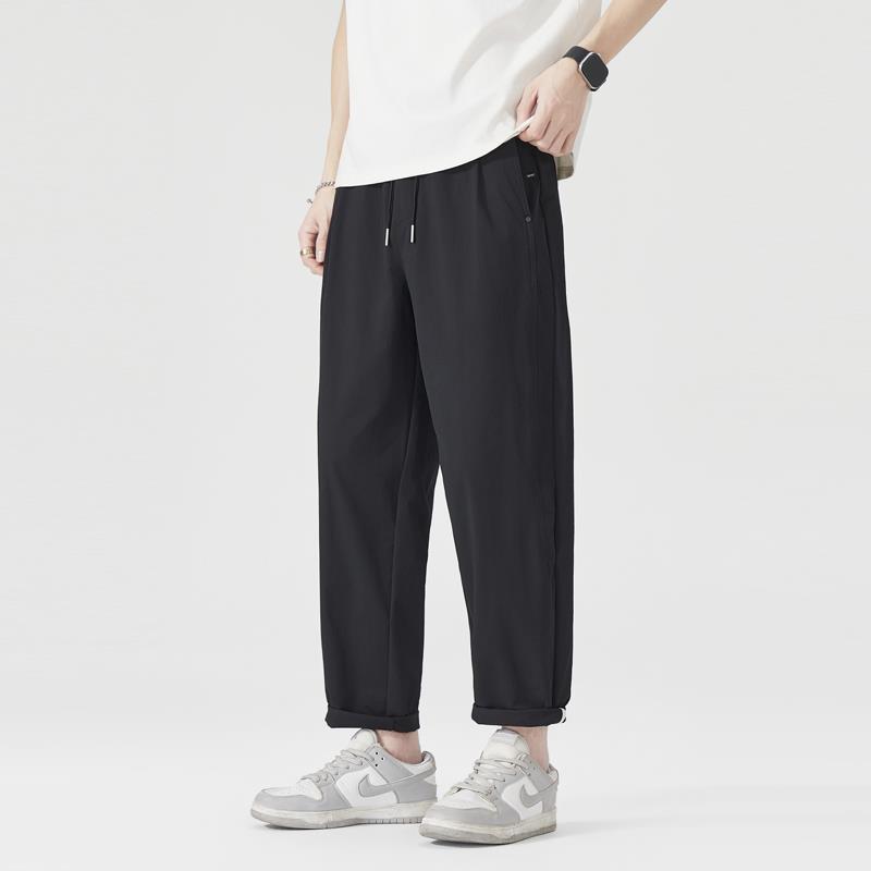 Summer Thin Loose and Simple Men's Straight-leg Pants Men's New Loose Sports Breathable Cool Anti-wrinkle Casual Pants Men