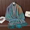 Paisley Pashmina Shawl Scarf Women Jacquard Cashew Printed Scarves Flowers Borders Female Tassel Blanket Wraps Ethnic Shawls