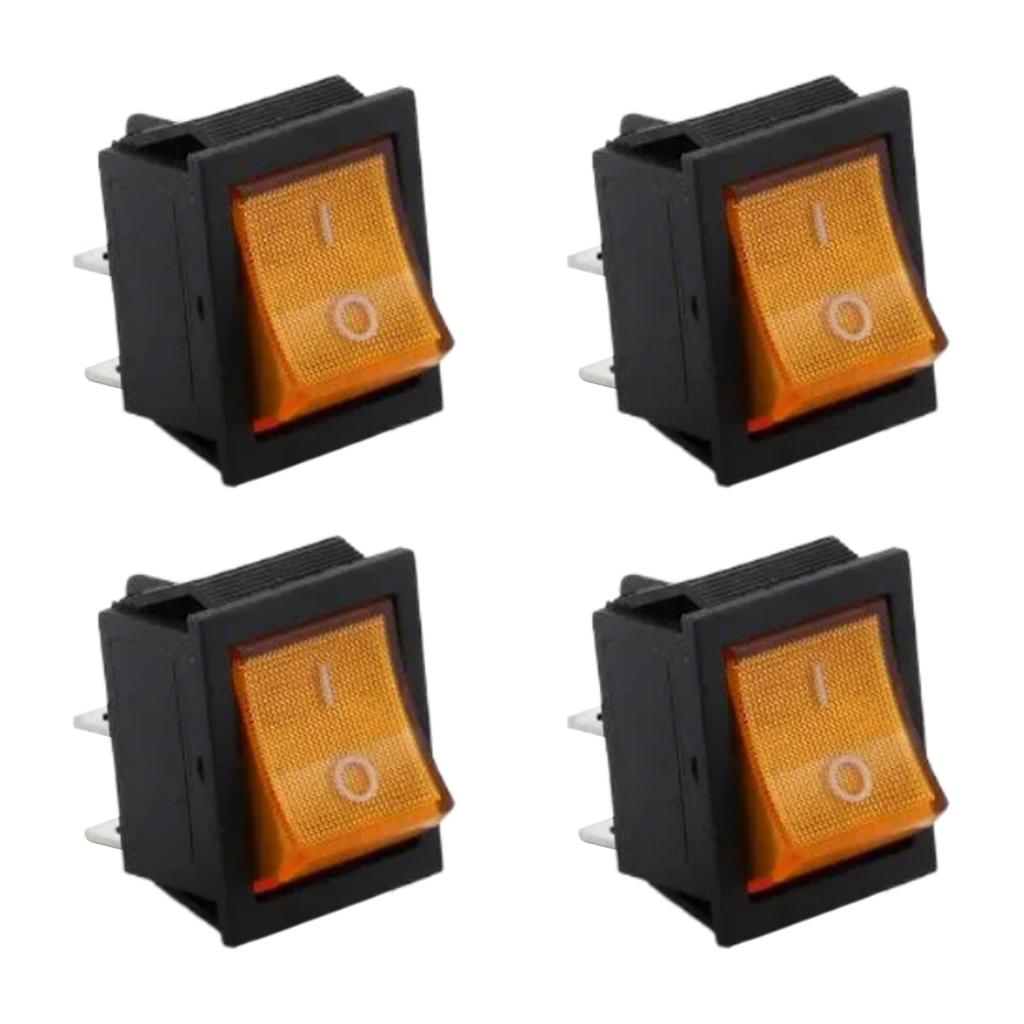 Pack Of 4 Rocker Switches With LED Indicators Light Accessory for Easy Operations In Various Electrical Circuits