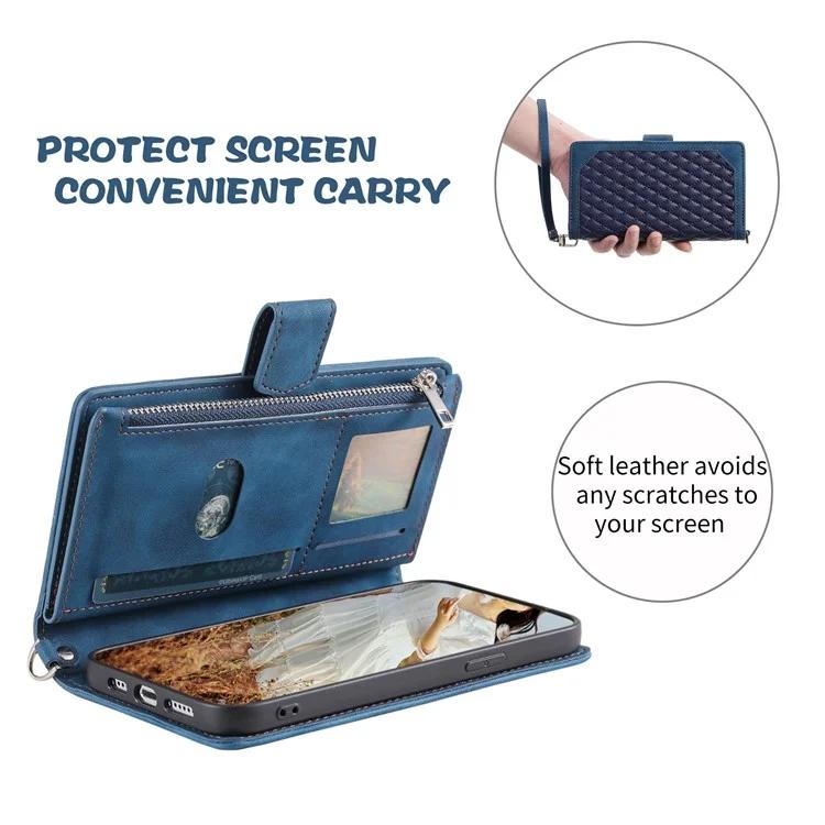 For Xiaomi Redmi Note 13 Pro 4G / Poco M6 Pro 4G Case Rhombus Leather Zipper Pocket Phone Cover