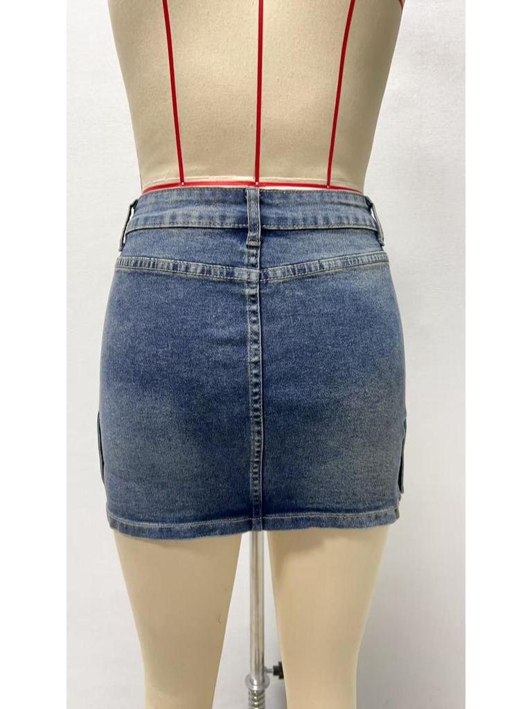 2025 Sexy Retro Denim Mini Skirt: Loose, Slimming, Stylish Women's Fashion