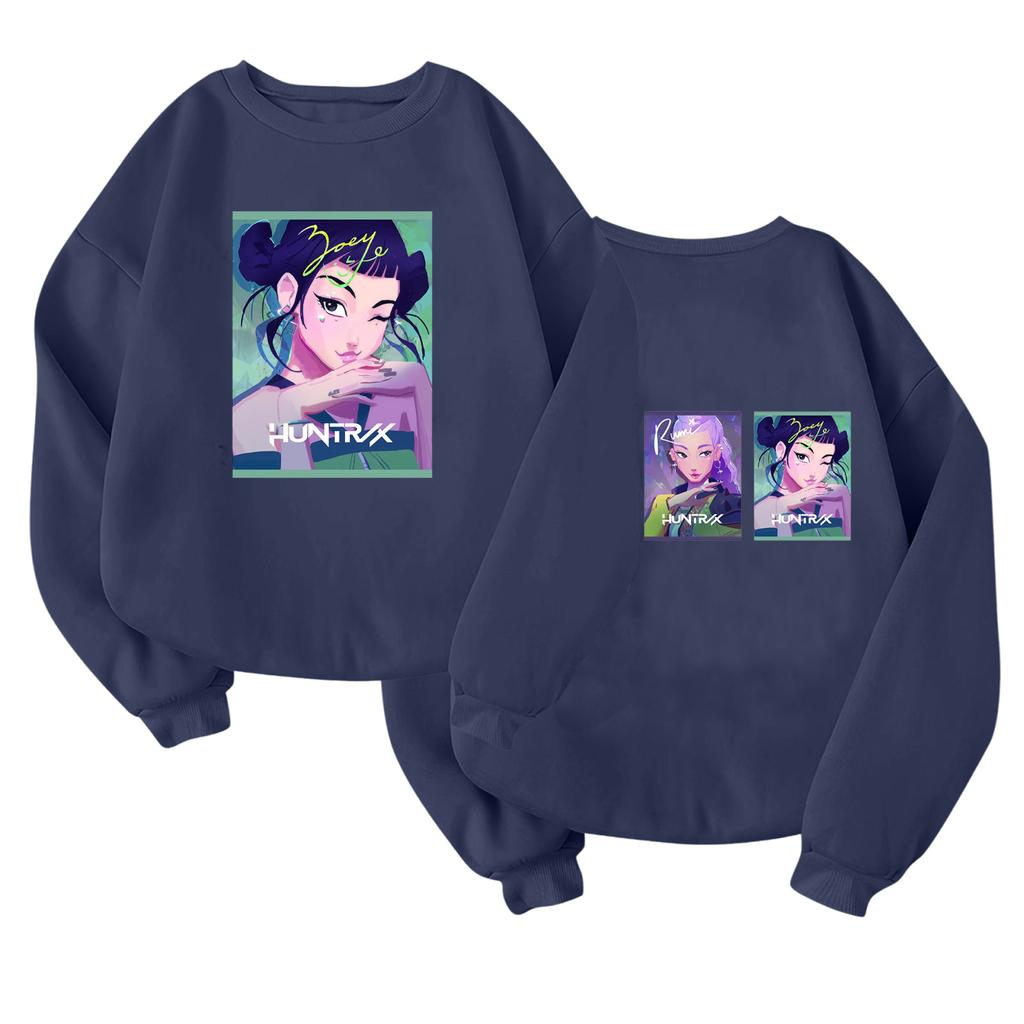 Maglione alla moda leggero a maniche lunghe con scollo rotondo e tasche, maglione stampato