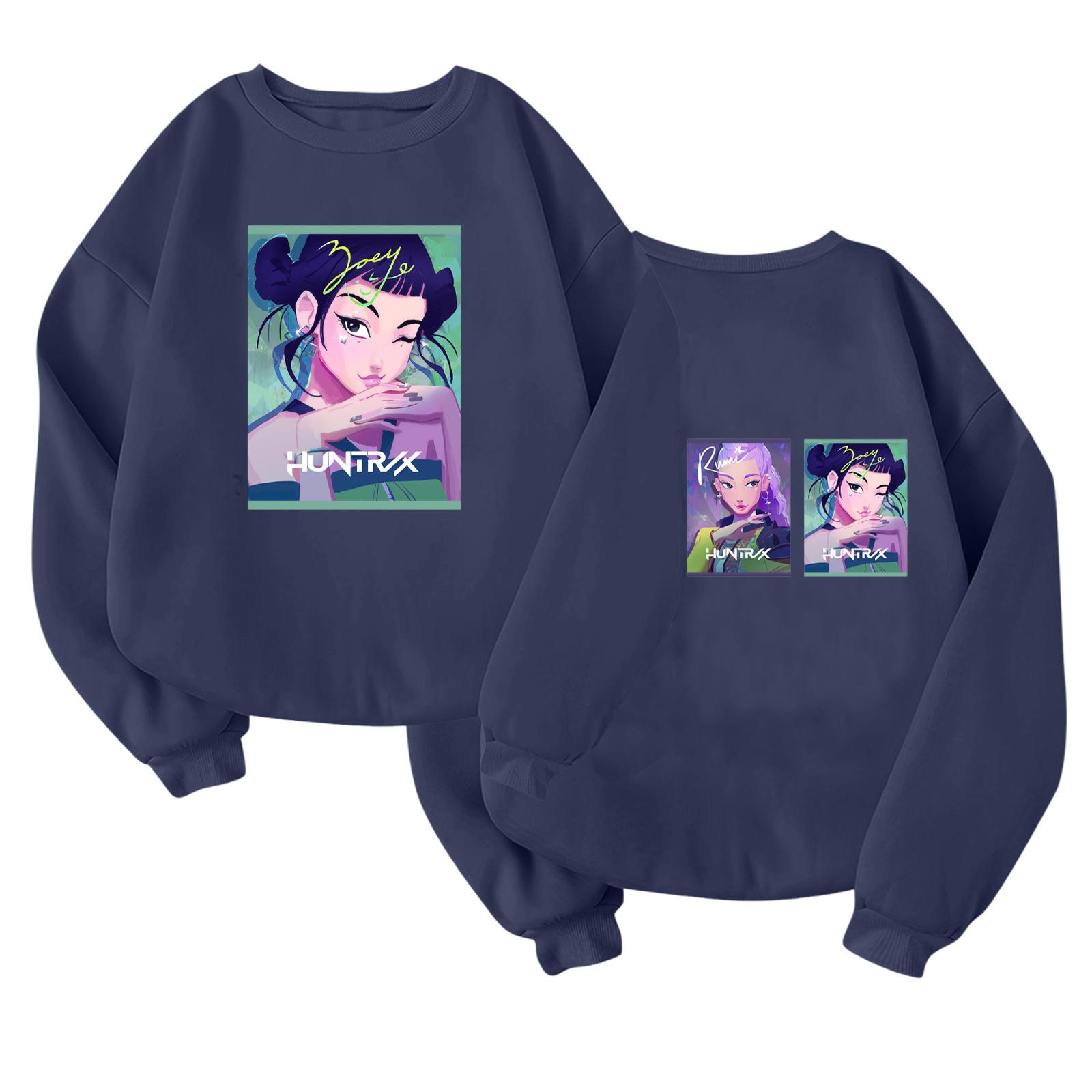 

Дитячий Модний Легкий Пуловер з Довгим Рукавом та Круглим Вирізом з Кишенями Друкований Пуловер 140 Темно-синій