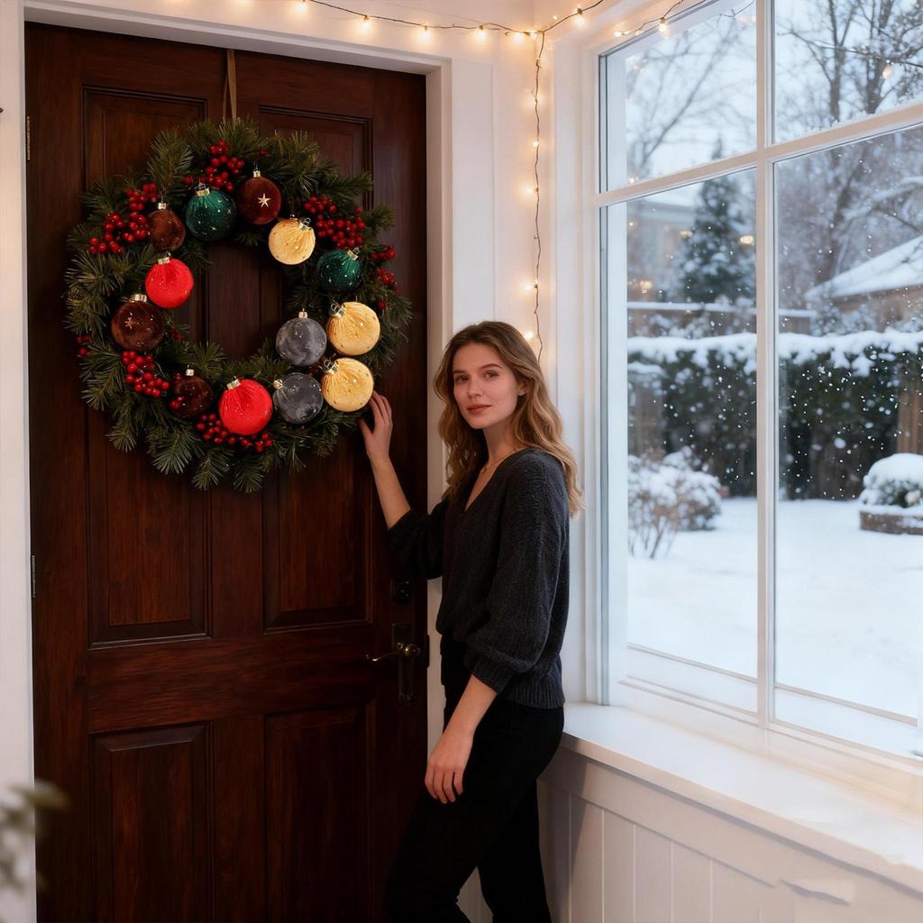 Weihnachtsschmuck aus Samt 15 Stück Beflockte Rustikale Bauernhausdeko Christbaumschmuck Für Bauernhaus Schlafzimmer Badezimmer