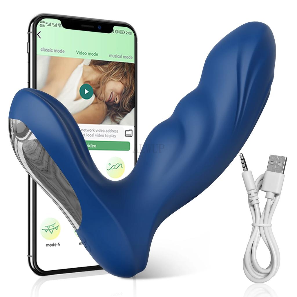 Bluetooth APP-Controlled Prostate Massager for Men–Wireless Anal Vibrator Vibrating Butt Plug, Dual-Stimulation Adult Sex Toy
